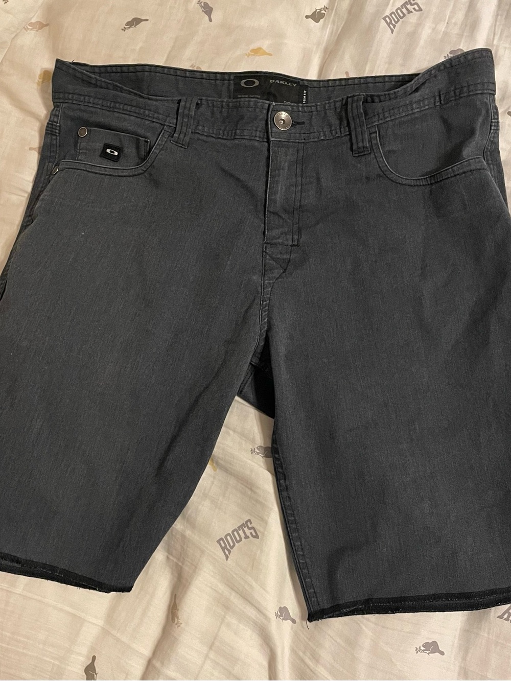 Oakley Men's Charcoal Black Jean-Style Shorts